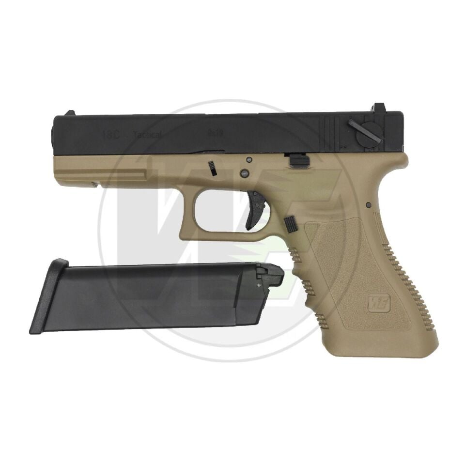WE Glock 18C Gen3 Full Otomatik Blowback Airsoft Tabanca Tan