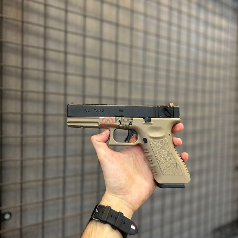 WE Glock 18C Gen3 Full Otomatik Blowback Airsoft Tabanca Tan