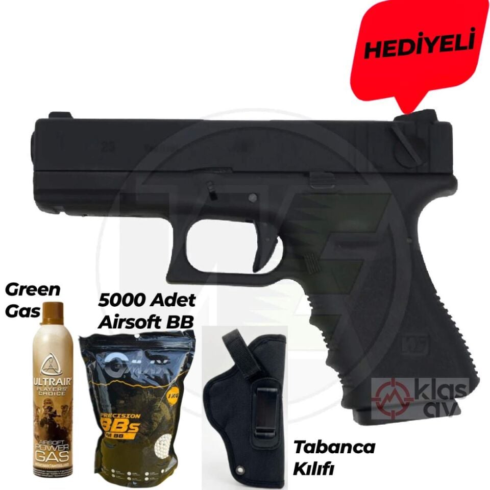 WE Glock 23 Gen3 Full Otomatik Blowback Airsoft Tabanca Siyah
