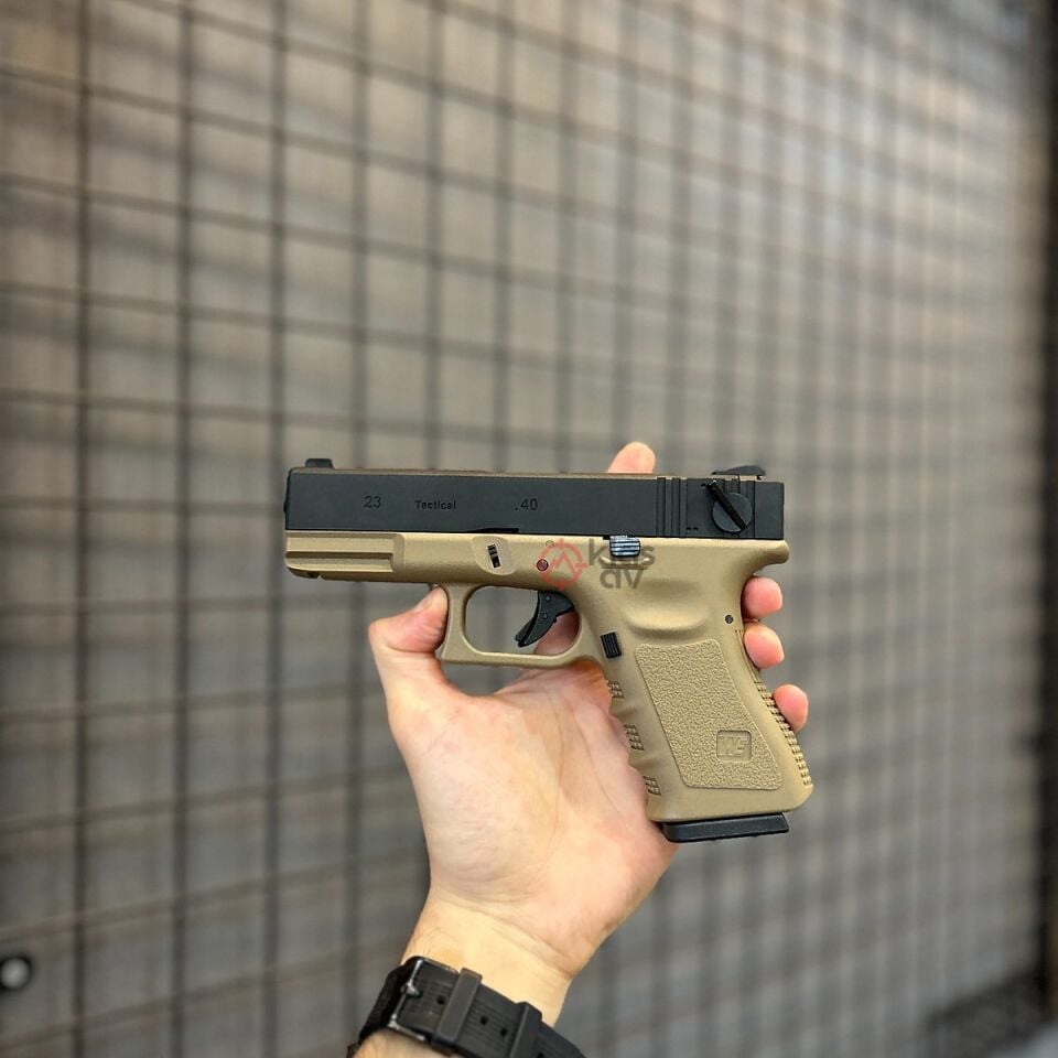 WE Glock 23 Gen3 Full Otomatik Blowback Airsoft Tabanca Tan