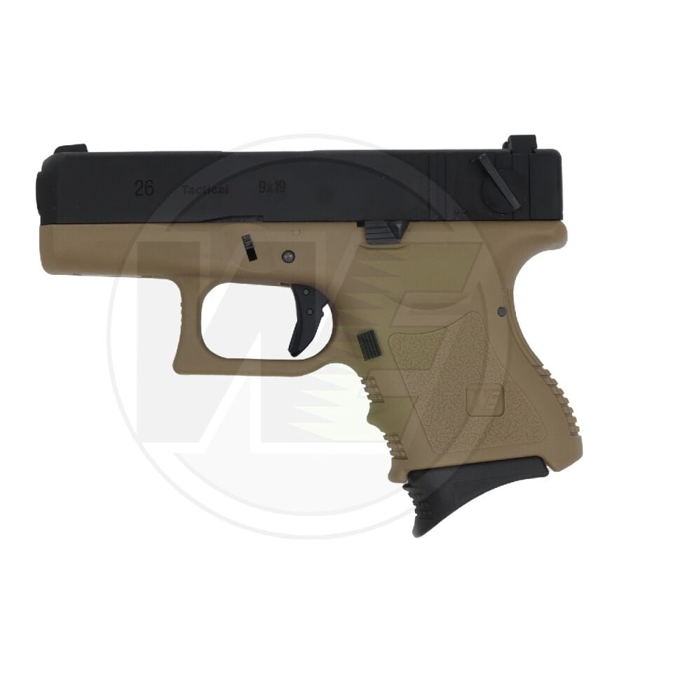 WE Glock 26 Gen3 Full Otomatik Blowback Airsoft Tabanca Tan