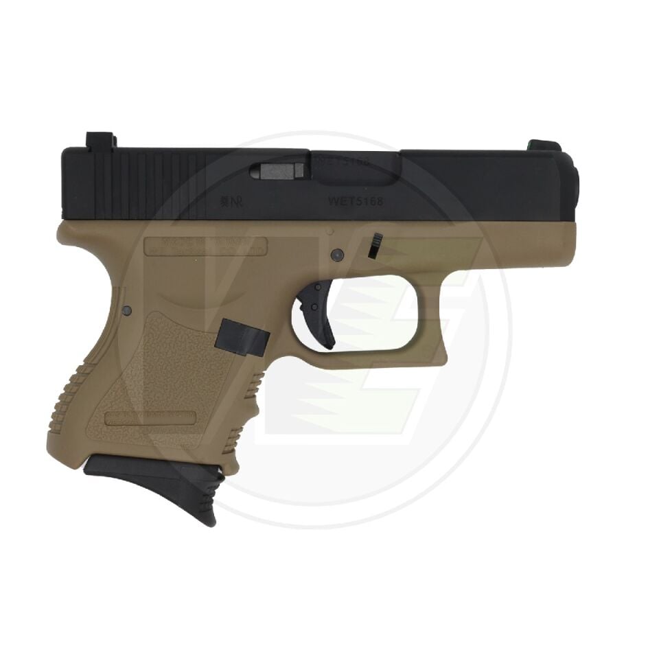 WE Glock 26 Gen3 Full Otomatik Blowback Airsoft Tabanca Tan