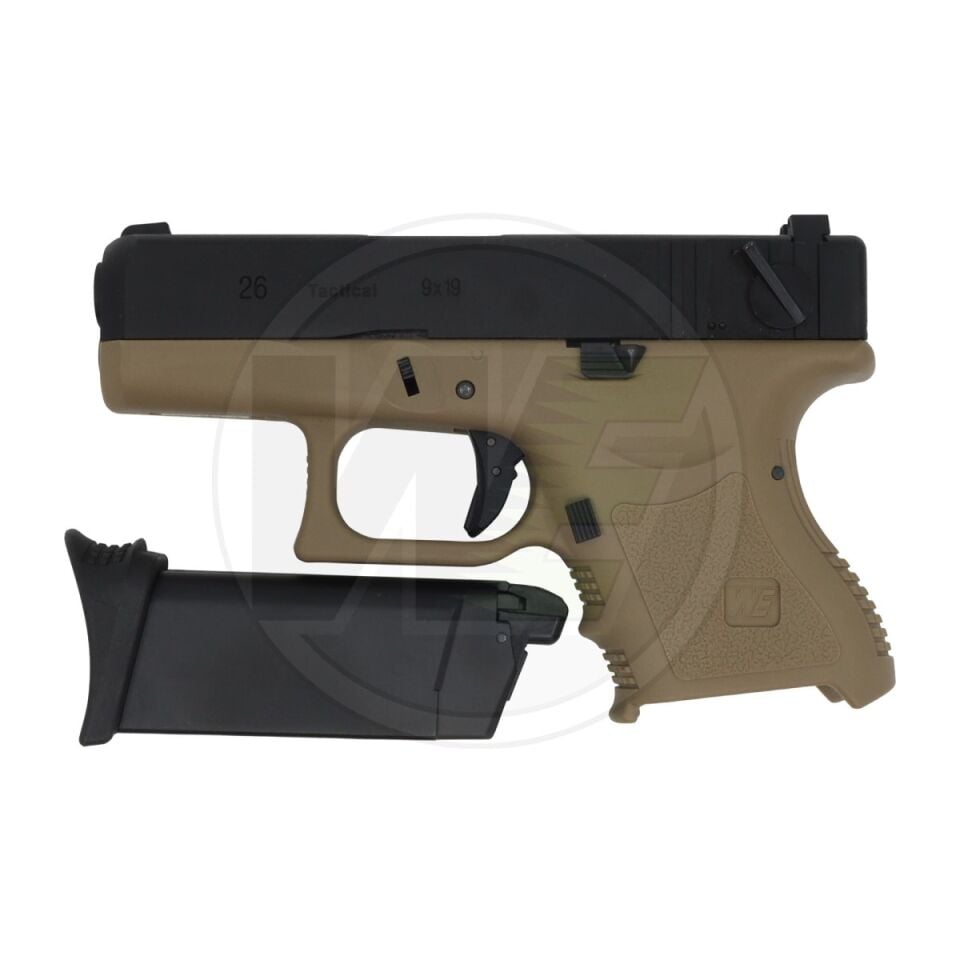 WE Glock 26 Gen3 Full Otomatik Blowback Airsoft Tabanca Tan