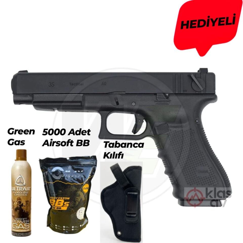 WE Glock 35 Gen4 Siyah Full Otomatik Blowback Airsoft Tabanca