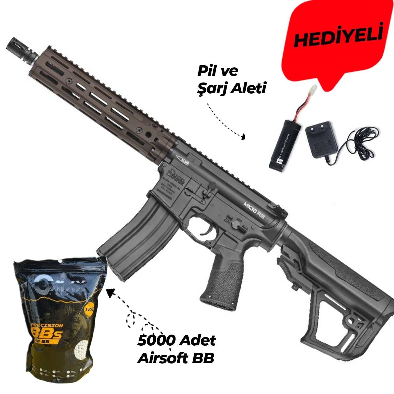 ICS Airsoft EMG Daniel Defense DD4 MK18 RIII S3 FDE Airsoft Tüfek