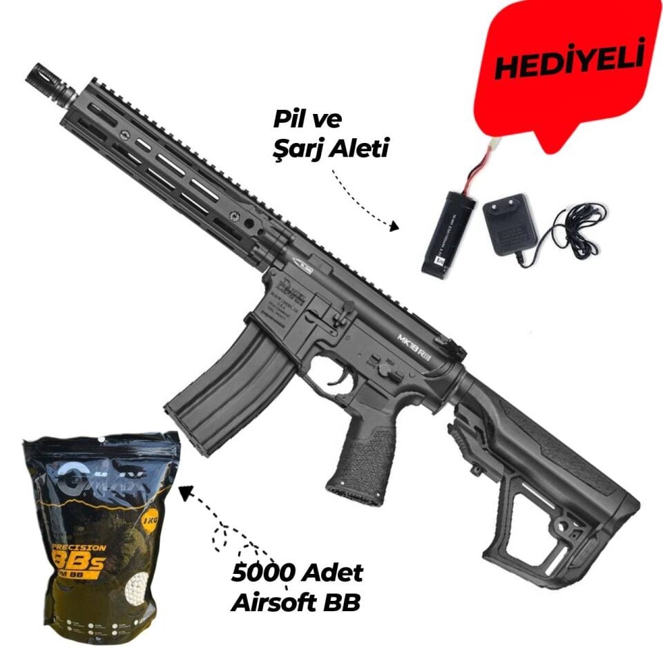ICS Airsoft EMG Daniel Defense DD4 MK18 RIII S3 Siyah Airsoft Tüfek