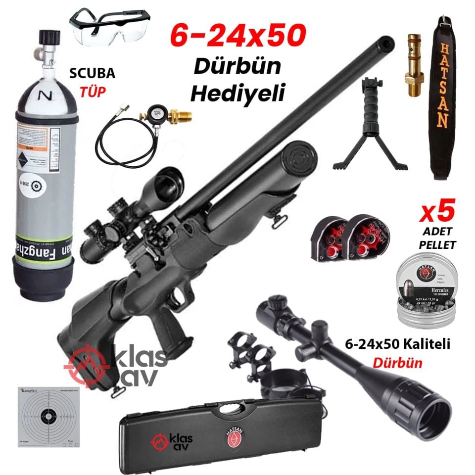 Hatsan Hercules 666 QE (Premium Set) Pcp Havalı Tüfek 6.35mm