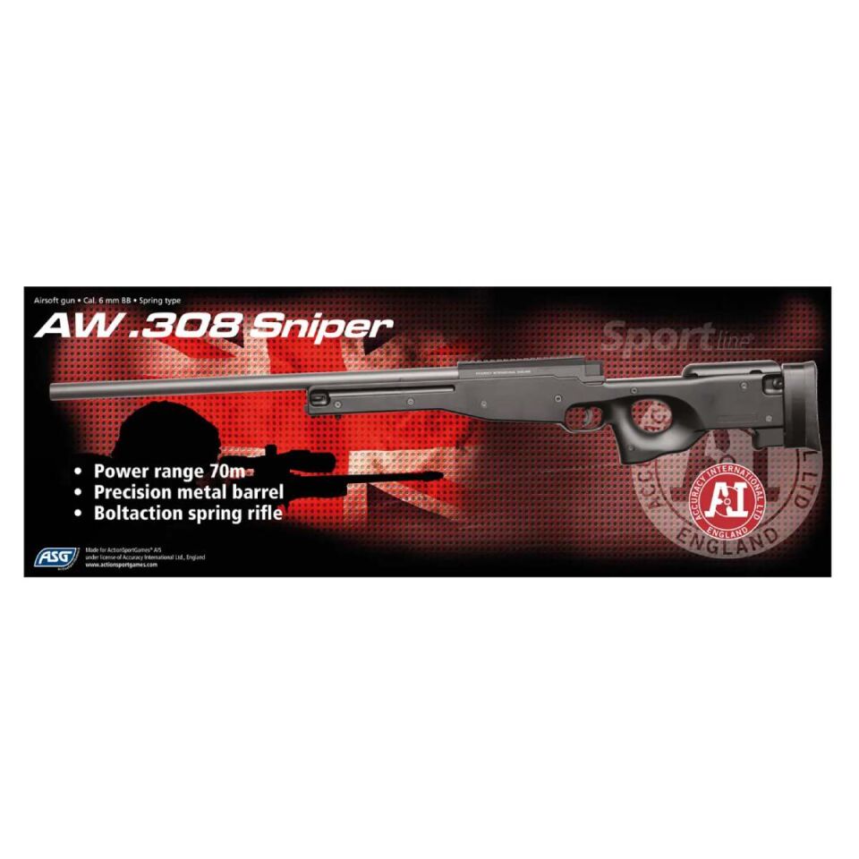 ASG AW 308 Sniper Airsoft Tüfek Yaylı Siyah