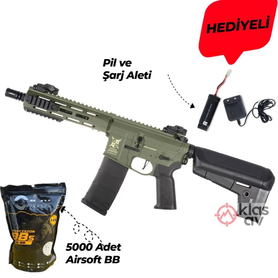 Delta Armory AR15 M-LOK 8'' Charlie Haki AEG Airsoft Tüfek