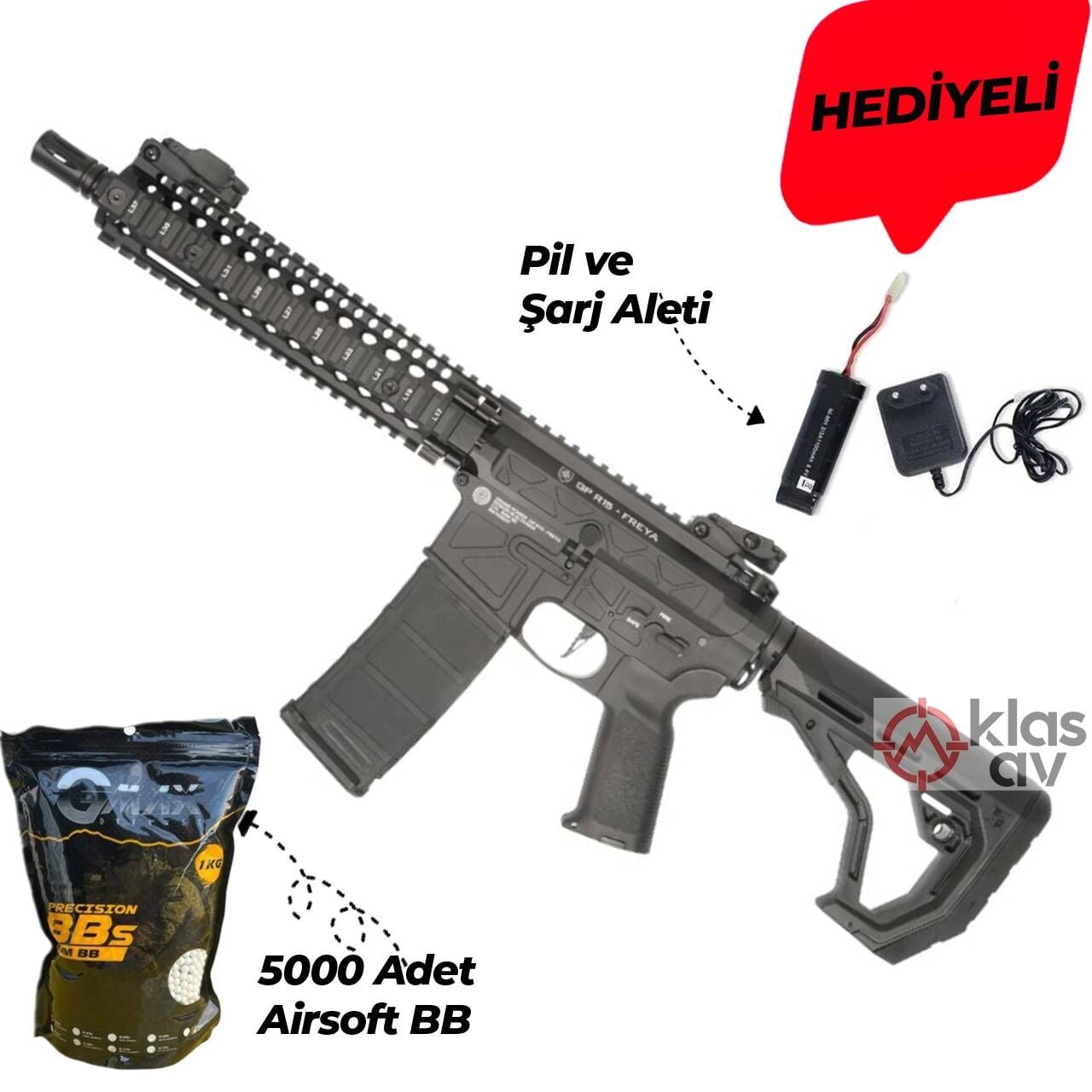Delta Armory FREYA R15 MK18 Siyah AEG Airsoft Tüfek