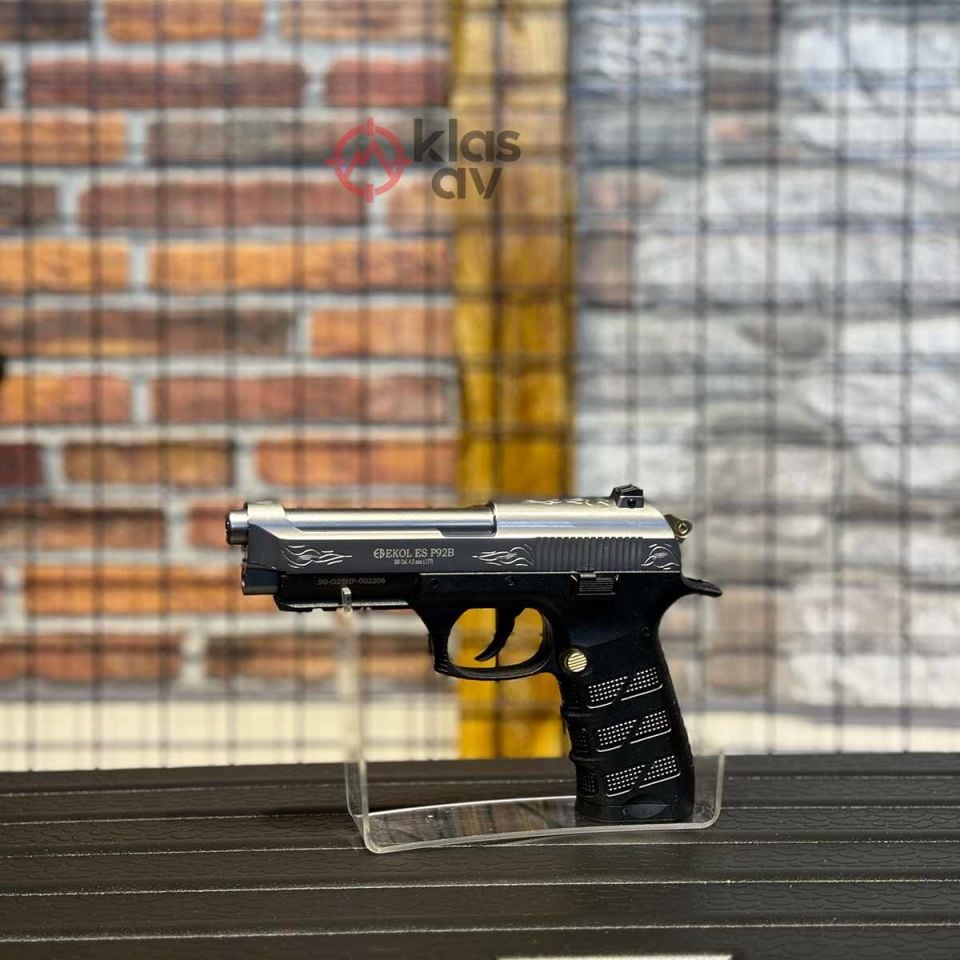 Ekol ES P92B Mat Beyaz Altın İşlemeli Blowback Havalı Tabanca