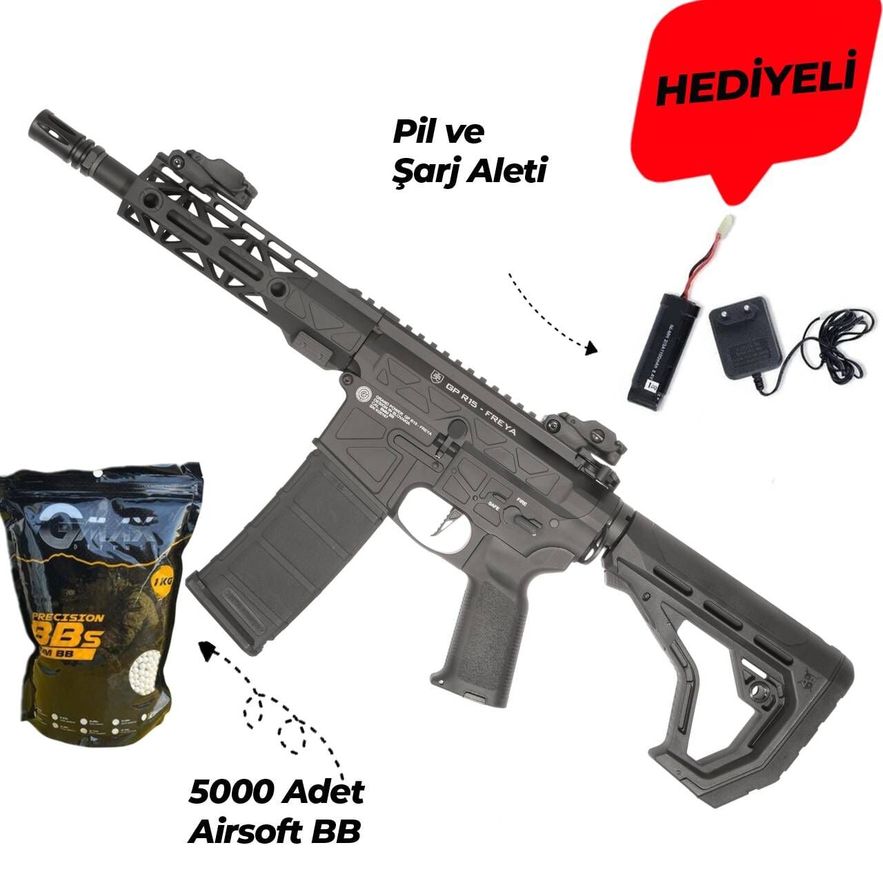 Delta Armory FREYA R15 M-LOK 7'' Siyah AEG Airsoft Tüfek