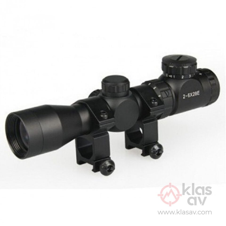 Nikula 2-6x28 Zoomlu Çift Işık Kaynaklı Tüfek Dürbünü