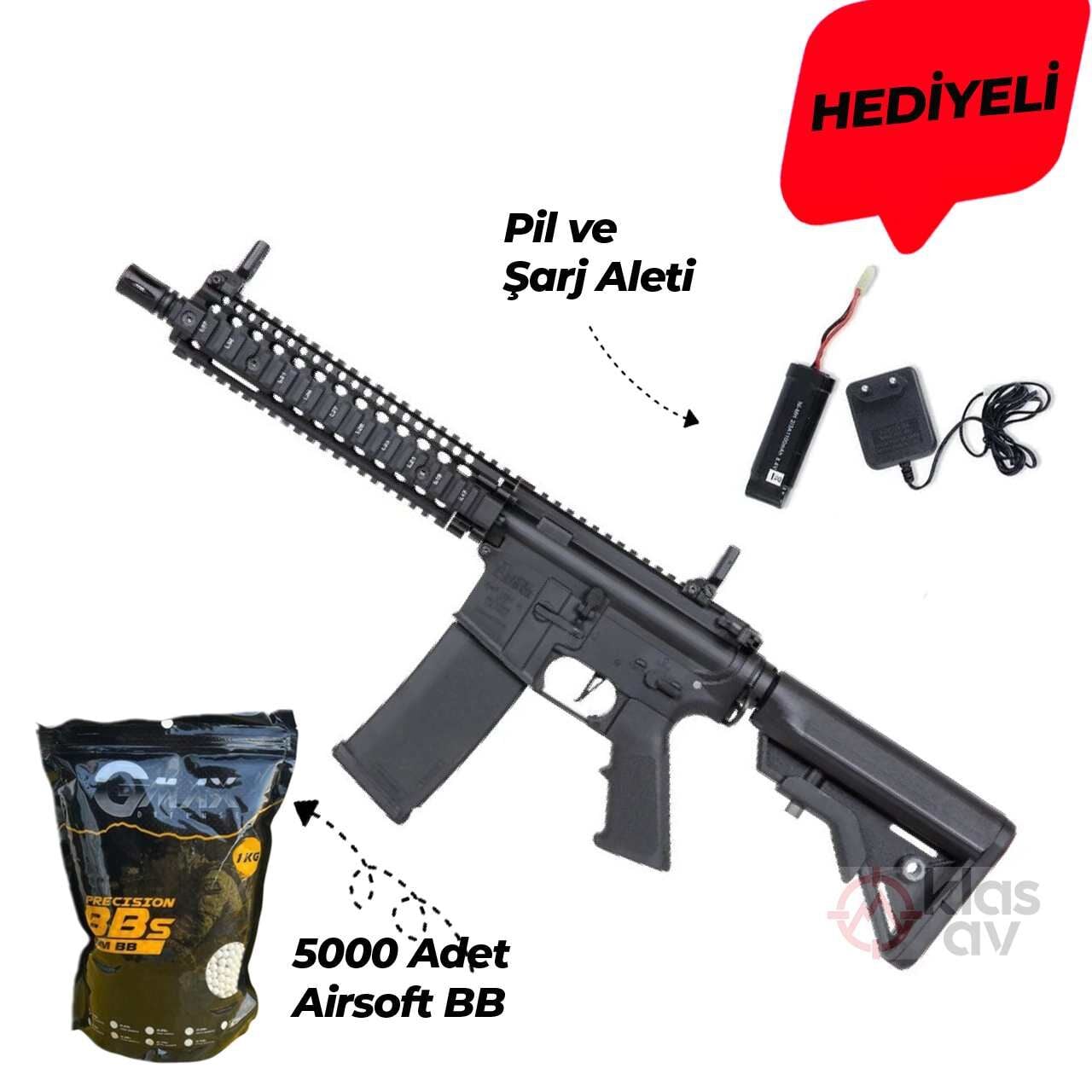 Specna Arms Daniel Defense® MK18 SA-E19 EDGE™ HAL 2™ ETU Gen.2 Siyah AEG Airsoft Tüfek