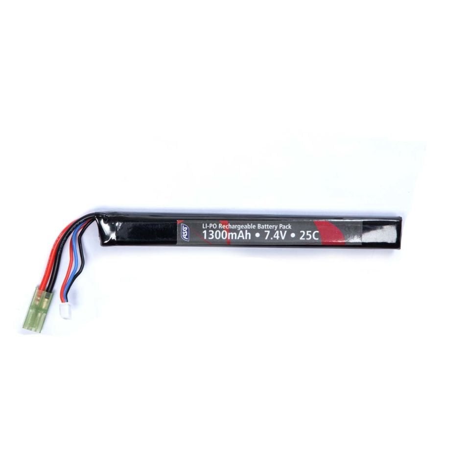 ASG 7.4V 1300 Mah Single Stick Airsoft Lipo Pil