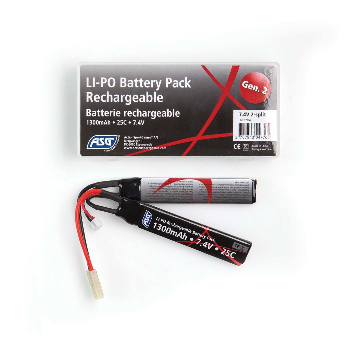 ASG 7.4V Lipo Pil 1300 mAh