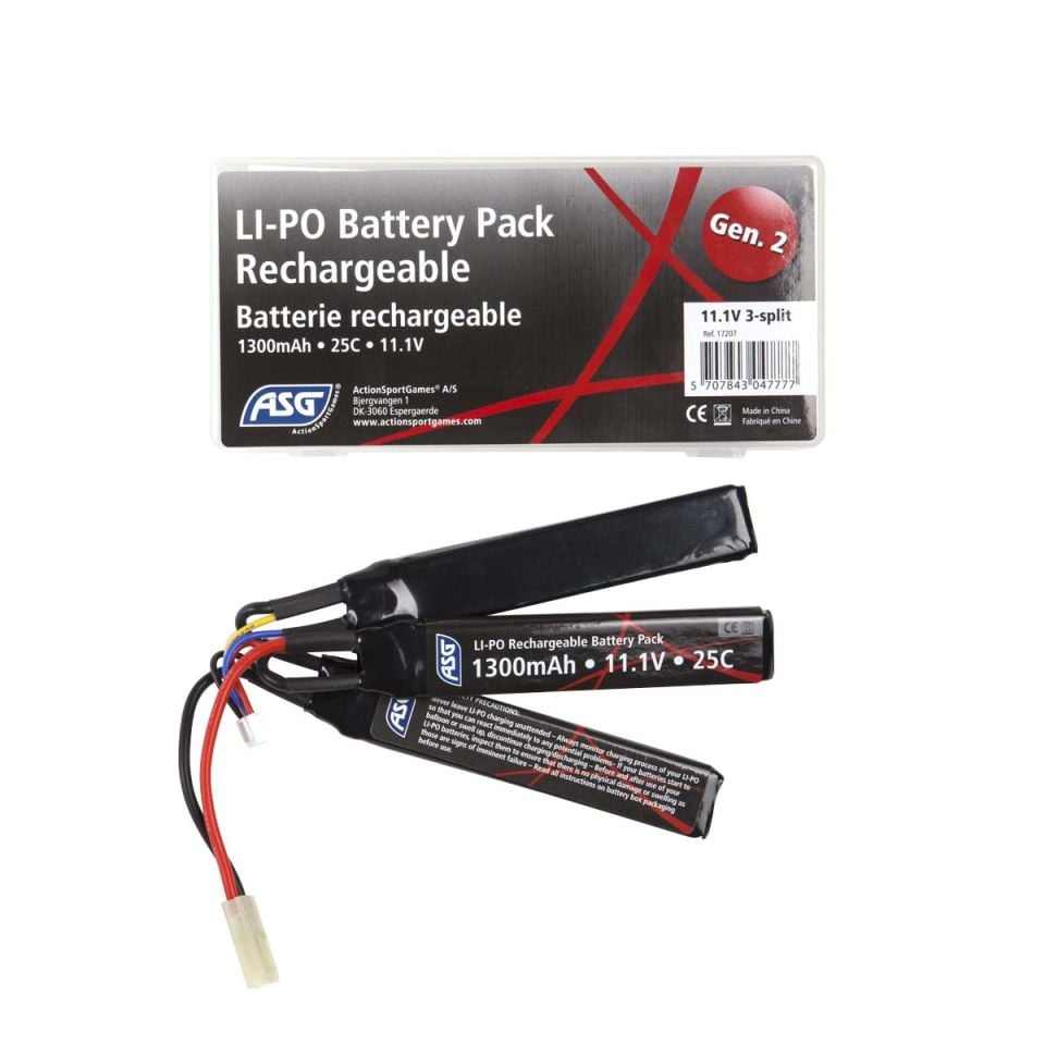 ASG Airsoft 11.1V 1300mAh 14.43Wh Lipo Pil