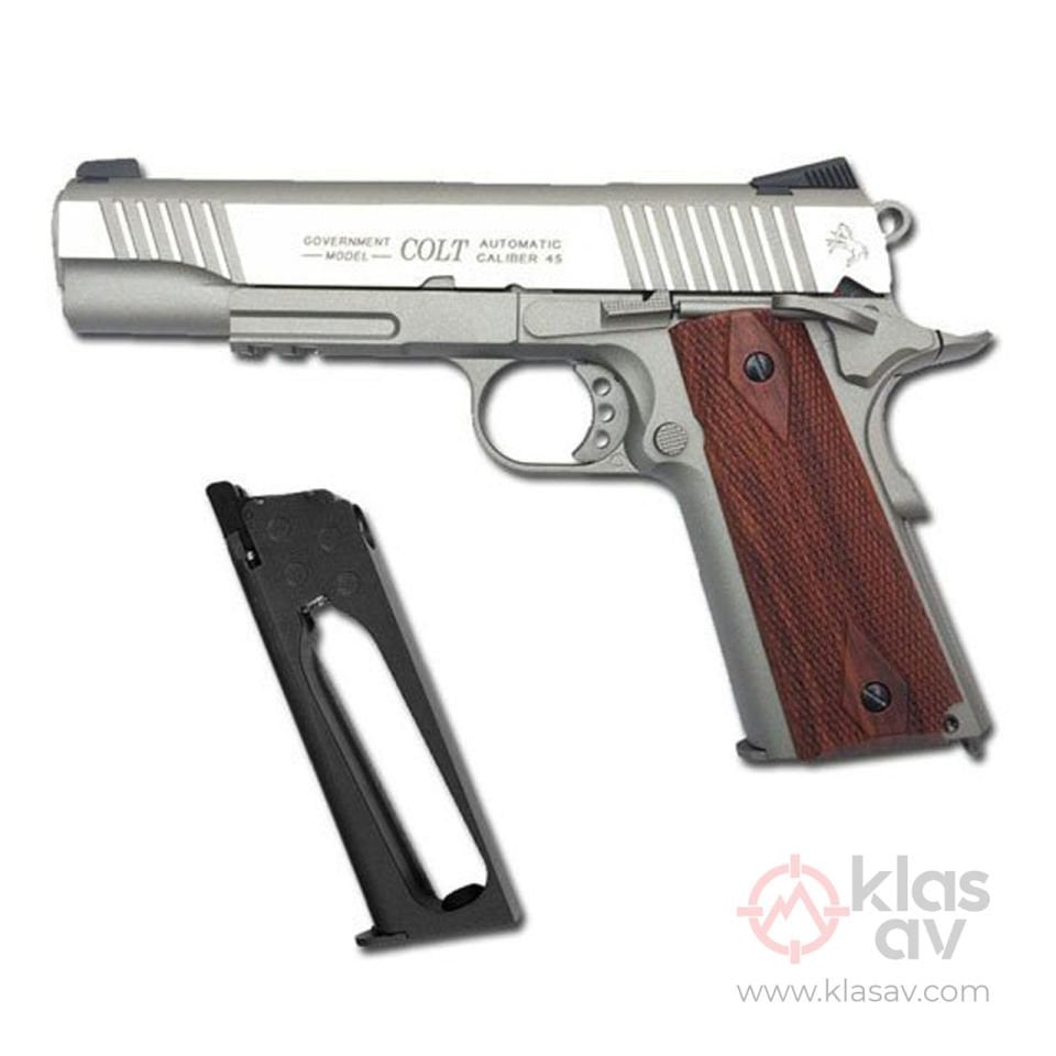 CYBERGUN Colt 1911 GBB Gümüş Airsoft Tabanca