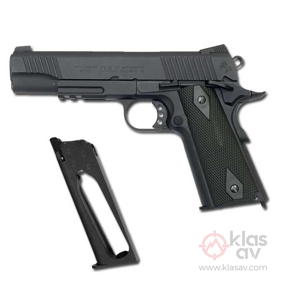 CYBERGUN Colt 1911 GBB Mat Siyah Blowback Airsoft Tabanca