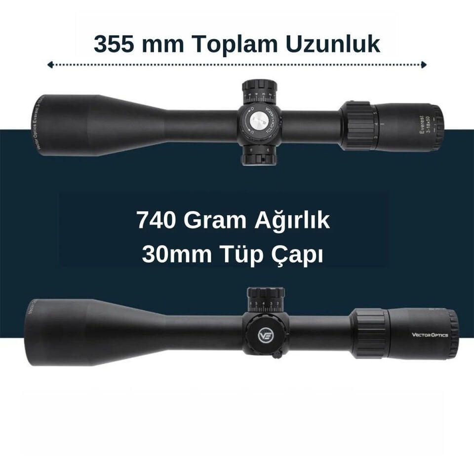 Vector Optics Everest 3-18x50SFP Gen II Tüfek Dürbünü