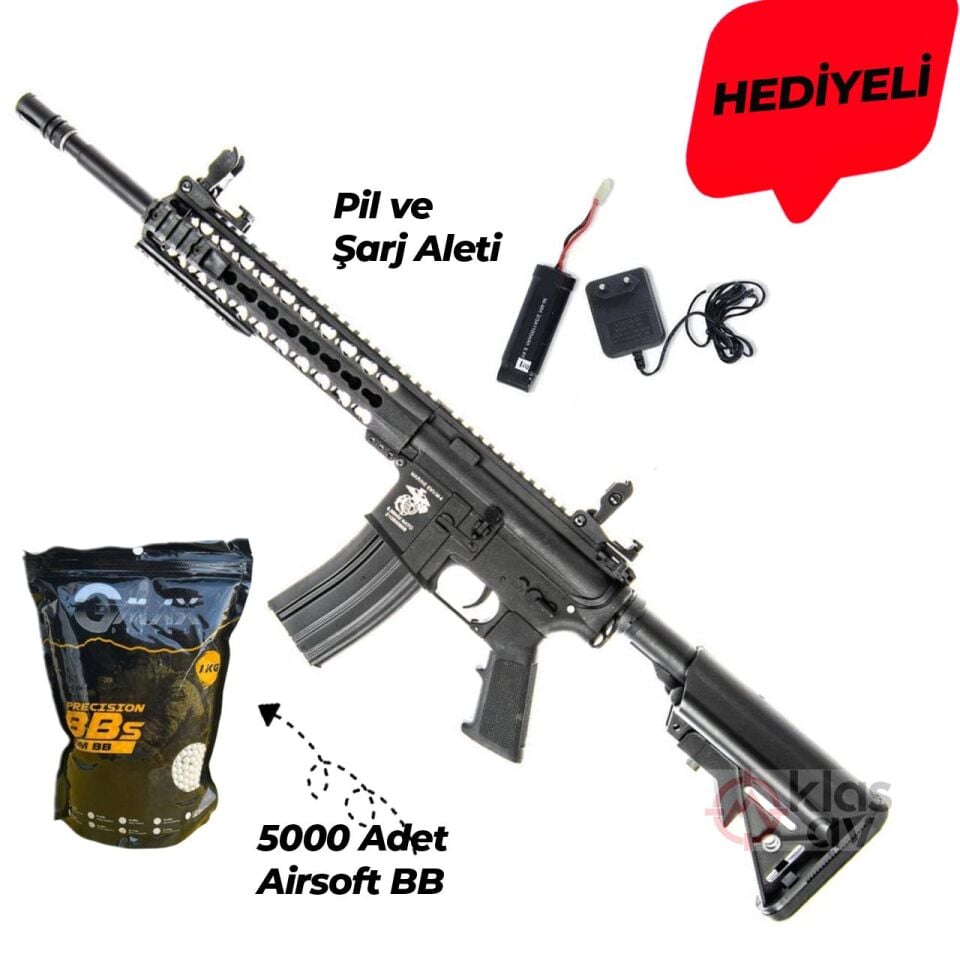 D-BOYS M4 10″ AEG Airsoft Tüfek Polimer Siyah