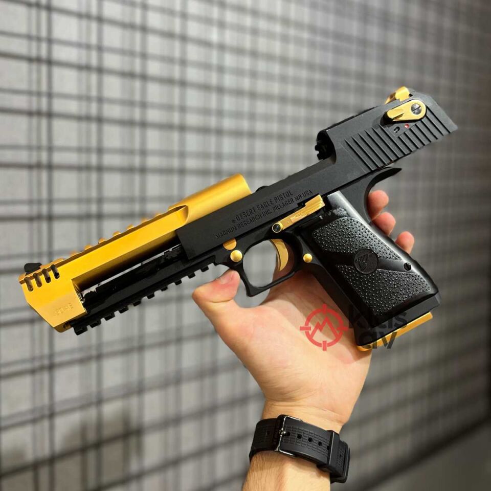 Cybergun Desert Eagle Raylı L6 Gold Siyah GBB Airsoft Tabanca