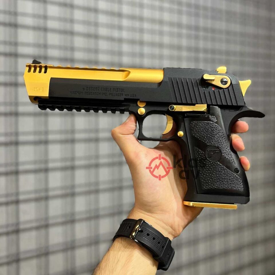 Cybergun Desert Eagle Raylı L6 Gold Siyah GBB Airsoft Tabanca