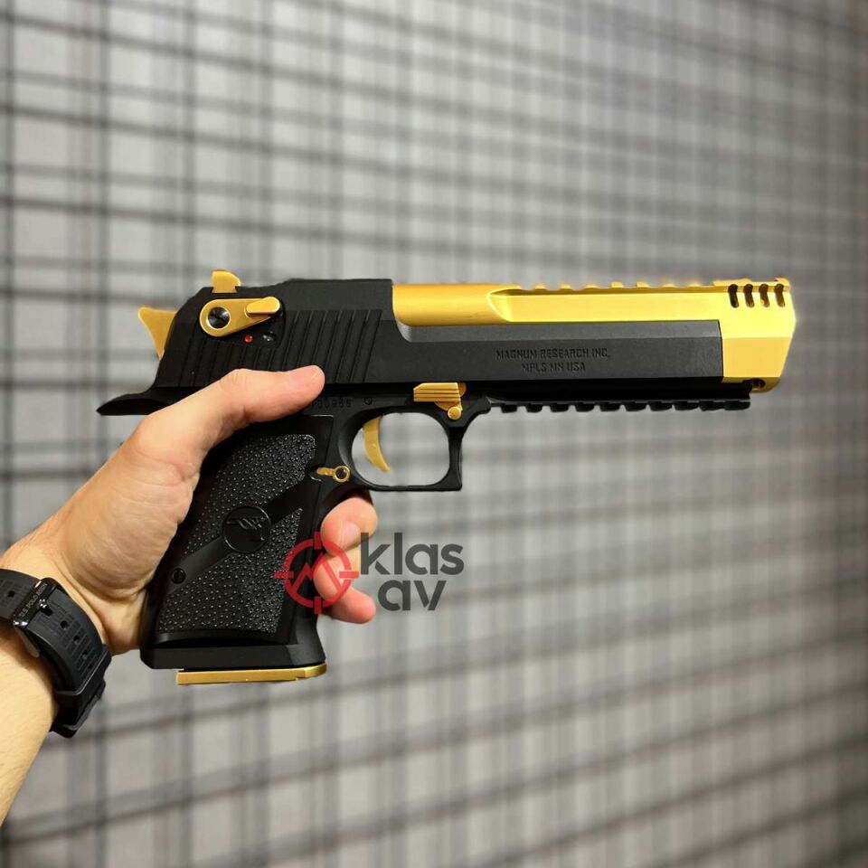 Cybergun Desert Eagle Raylı L6 Gold Siyah GBB Airsoft Tabanca