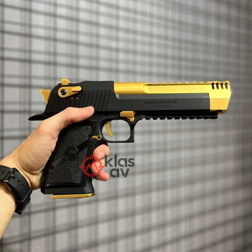 Cybergun Desert Eagle Raylı L6 Gold Siyah GBB Airsoft Tabanca