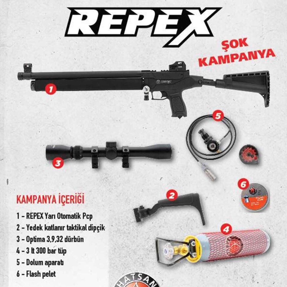 Hatsan Repex Yarı Otomatik PCP Havalı Tüfek Full Set
