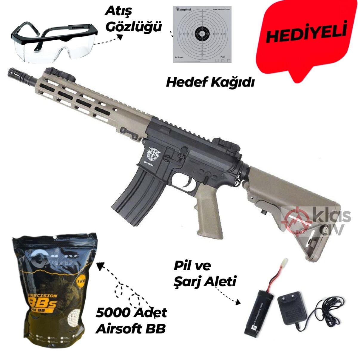 Classic Army MK16 Airsoft Tüfek (Siyah/Çöl)