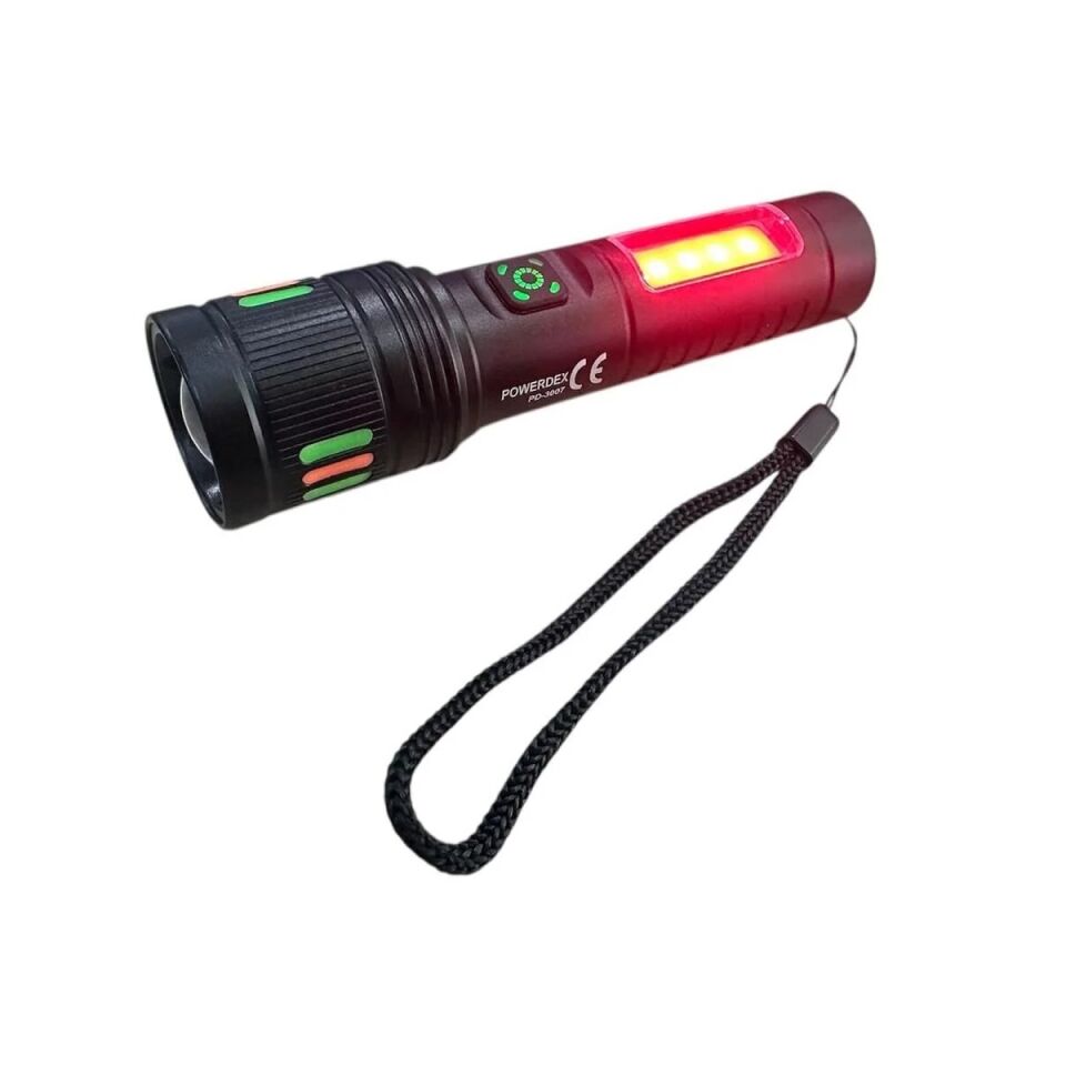 Powerdex PD-3007 Zoomlu Şarjlı El Feneri (1000 Lümen)