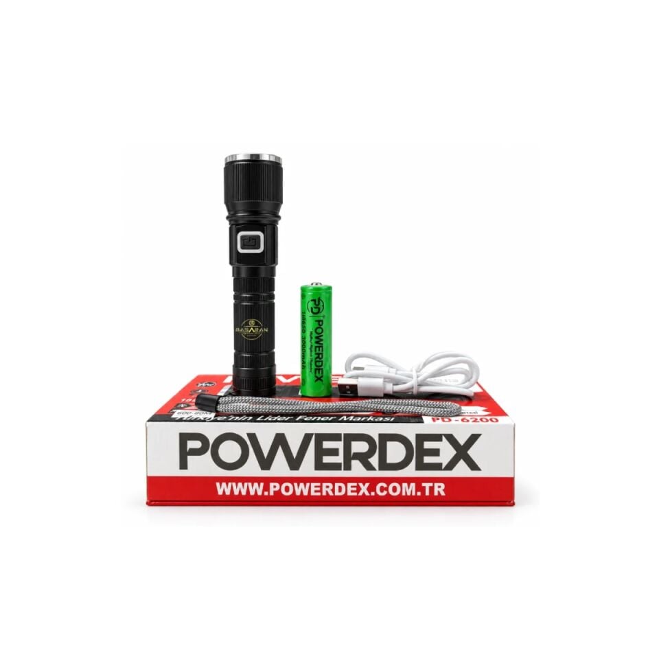 Powerdex PD-6200 Zoomlu Metal Gövde El Feneri (1500 Lümen)
