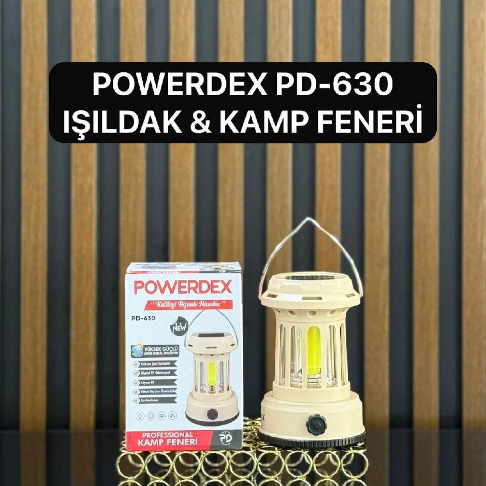 Powerdex PD-630 Güneş Enerjili Şarjlı Kamp Lambası