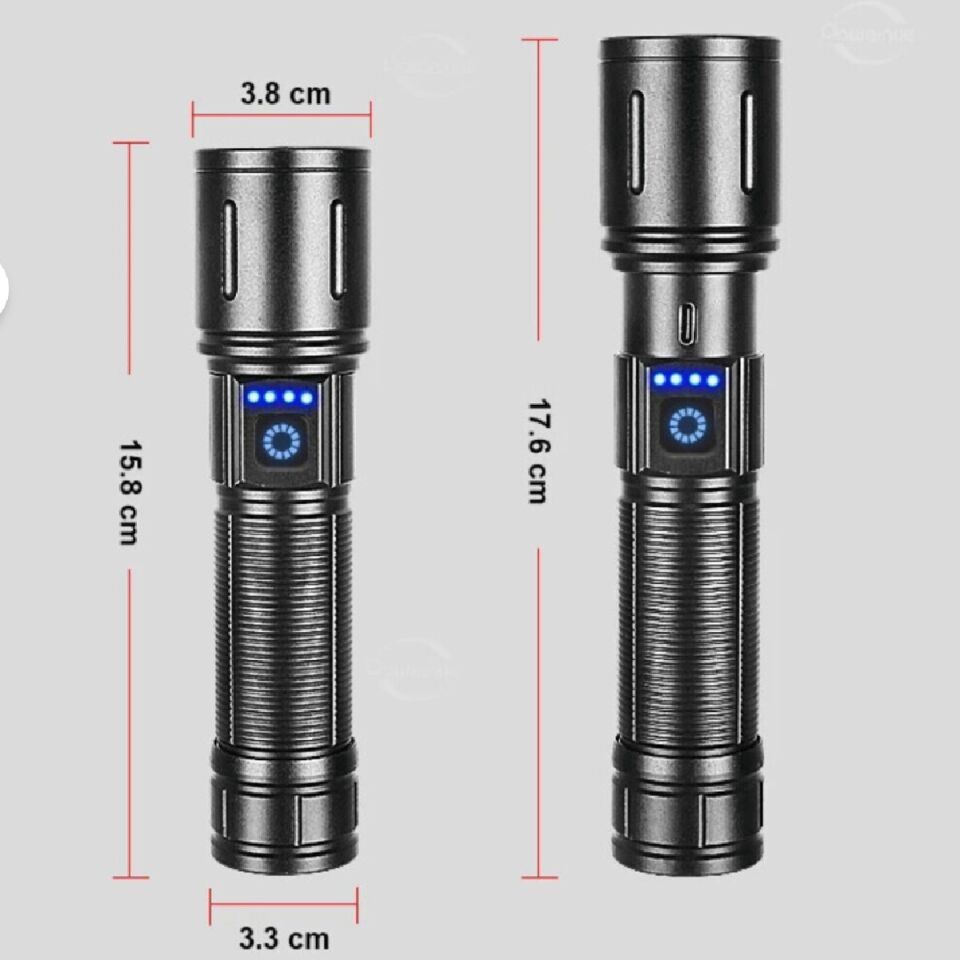 Powerdex PD-4200 Zoomlu Çelik Kasa Şarjlı El Feneri (650 Lümen)