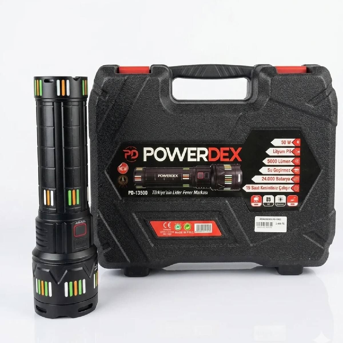 Powerdex PD-13500 Profesyonel Büyük Avcı Feneri (50W - 5000 Lümen)